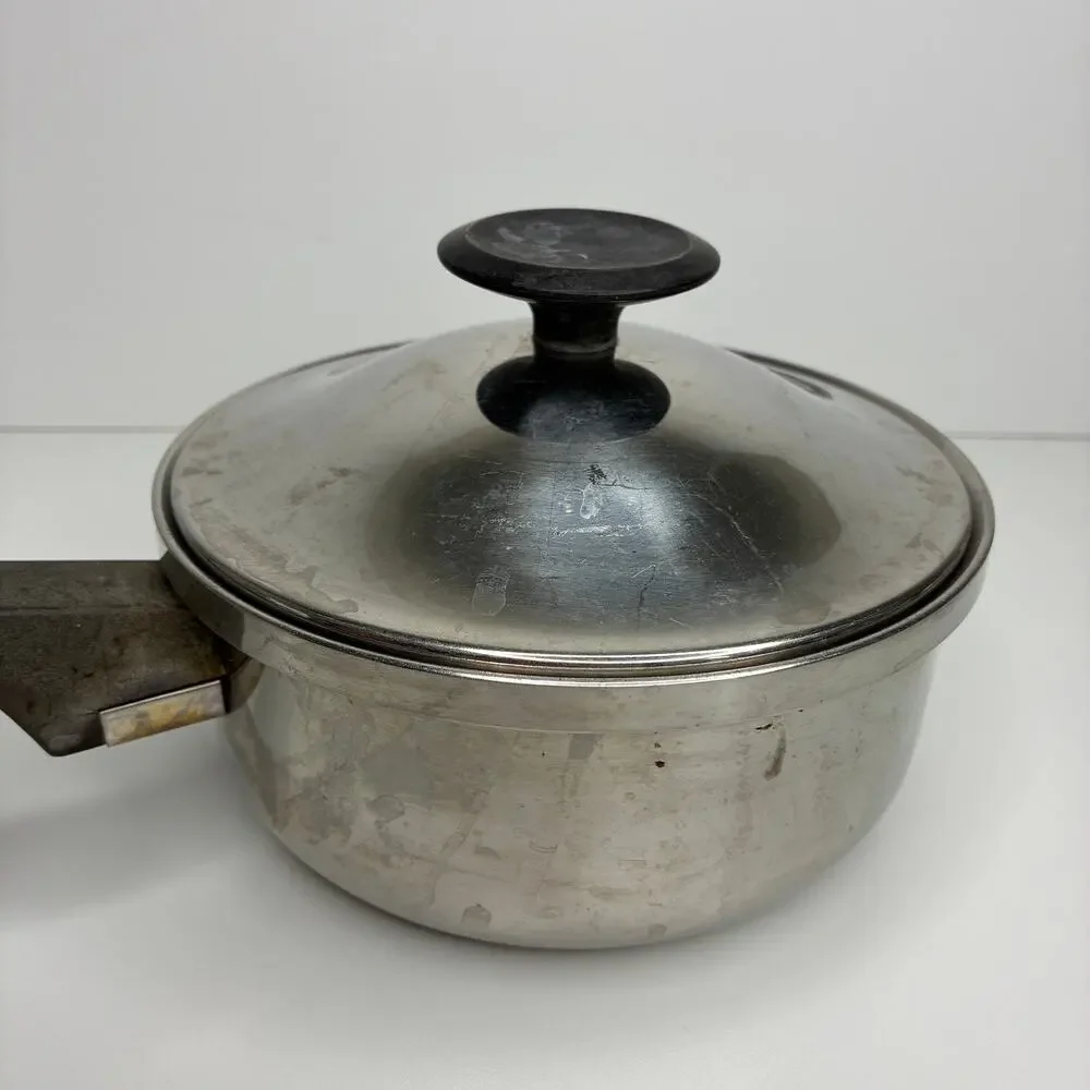 Vintage Town House by West Bend Stainless Steel Quart Size Small Pot w/Lid USA